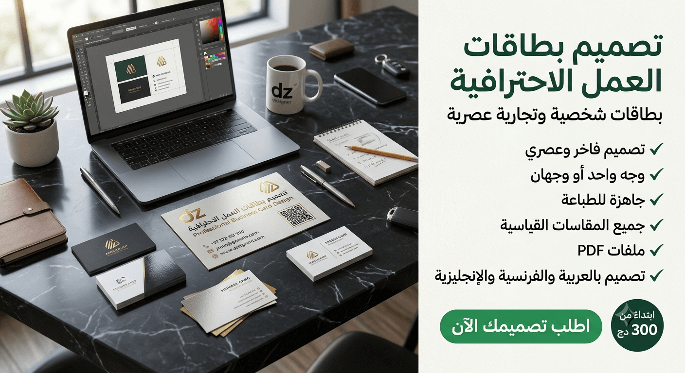 تصميم بطاقات العمل الشخصية والتجارية (Business Cards)